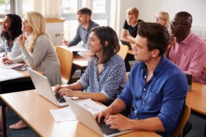 Monsarratt STS Mature Students Sitting At Desks